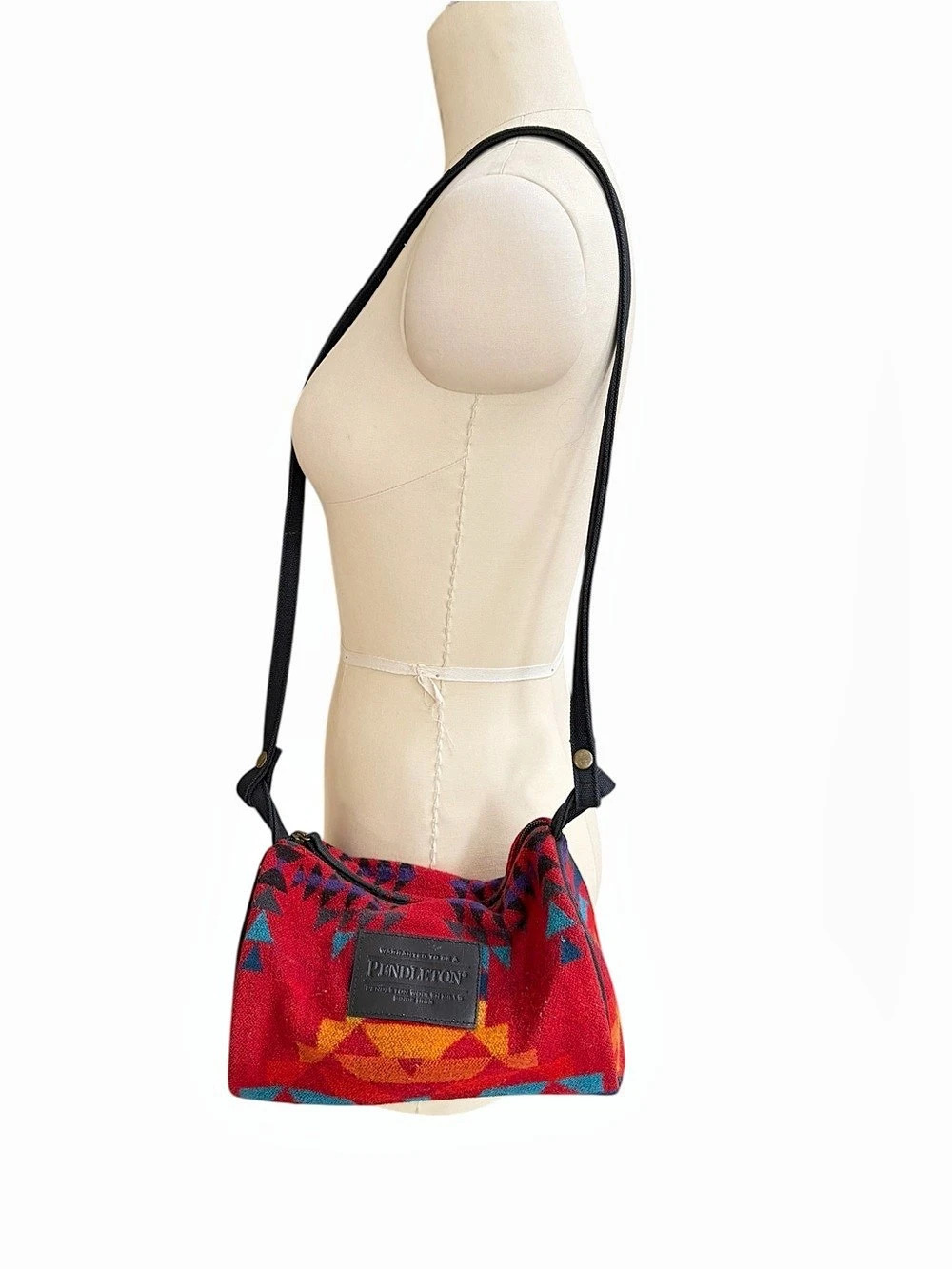 Pendleton Geometric Crossbody Bag in Red & Blue
